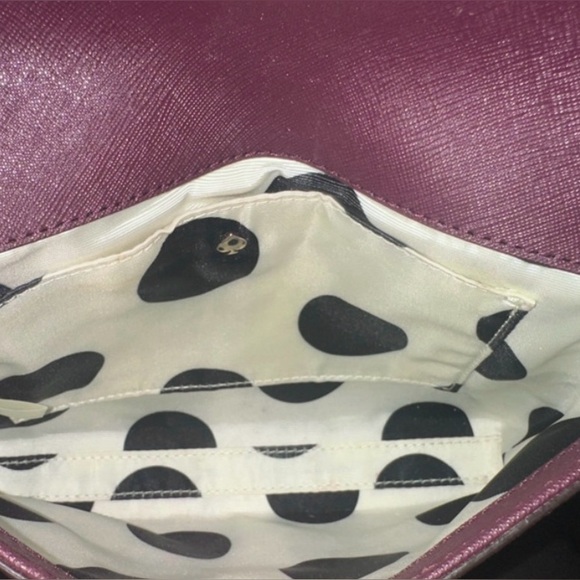 KATE SPADE Saffiano Leather Maroon Cedar Street Crossbody Bag Polkadot NWOT - Picture 5 of 12